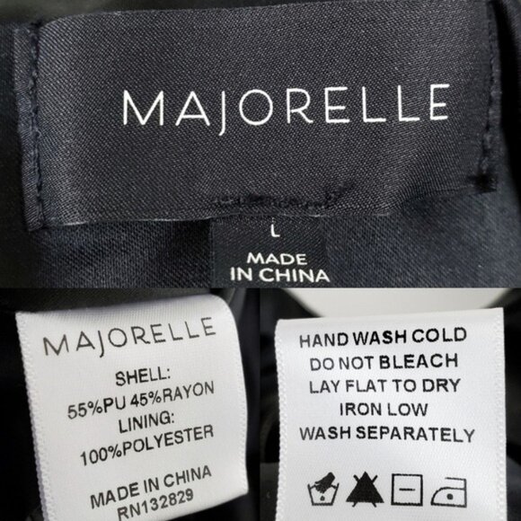 Majorelle Womens Kylie Strapless Black Faux Leather Zip Front Mini Dress Size L - Picture 8 of 8